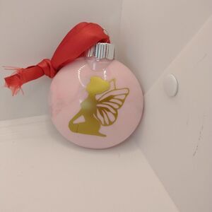 Hand Crafted Christmas Ornament Pink Fairy Decorations Plastic Bulb